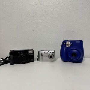 Fujifilm Camera Lot Of 3 - PARTS ONLY - UNTESTED - Discovery 312 Zoom - Intax